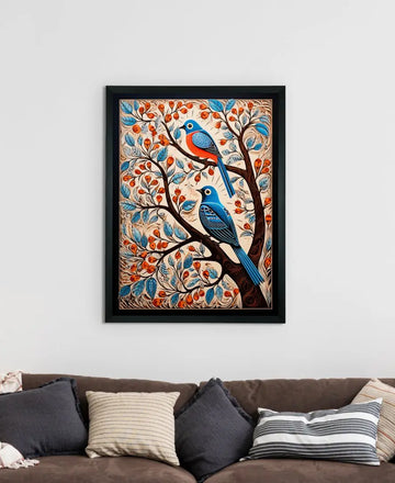Unwind with Nature's Dance: Sowpeace Handcrafted Wall Prints – Premium Indian-Inspired Art for Elegant and Peaceful Decor — alternate view