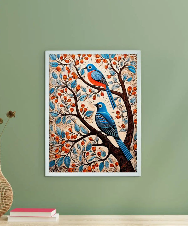 Unwind with Nature's Dance: Sowpeace Handcrafted Wall Prints – Premium Indian-Inspired Art for Elegant and Peaceful Decor — main view