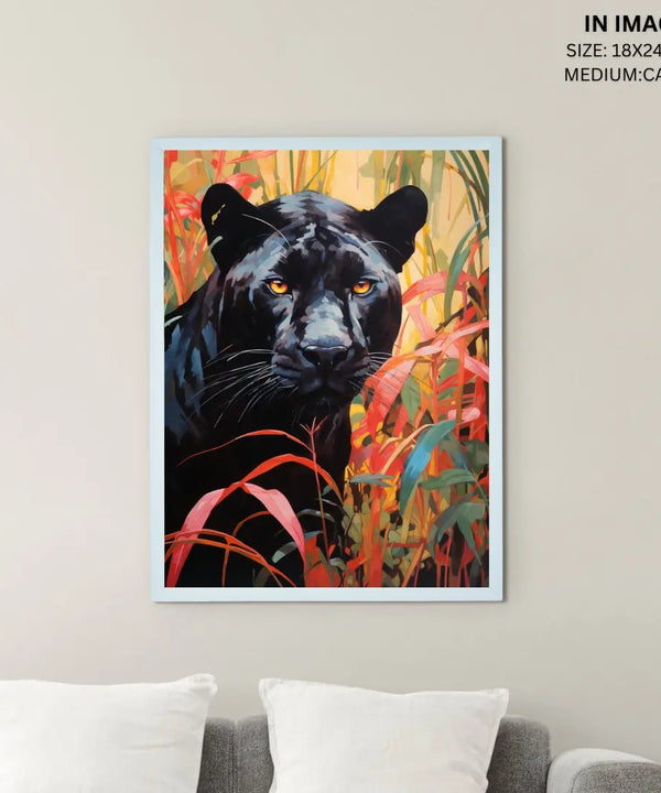 Sowpeace Harmony: Find Your Handcrafted Abstract Black Panther – Premium Indian-Inspired Canvas Art for Stylish and Elegant Interiors — image 5