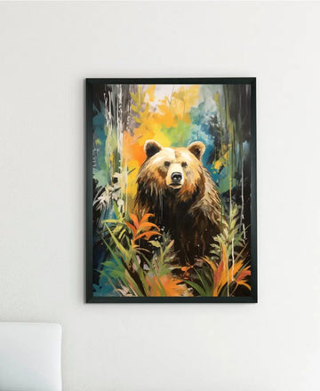 Sowpeace Harmony: Find Your Handcrafted Abstract Bear – Premium Indian-Inspired Canvas Art for Elegant Home Decor — alternate view