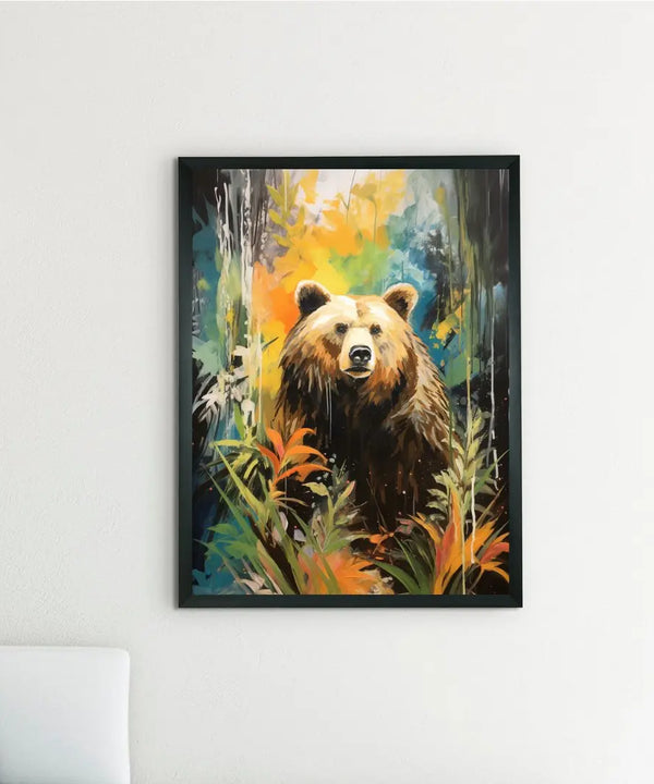 Sowpeace Harmony: Find Your Handcrafted Abstract Bear – Premium Indian-Inspired Canvas Art for Elegant Home Decor — image 2
