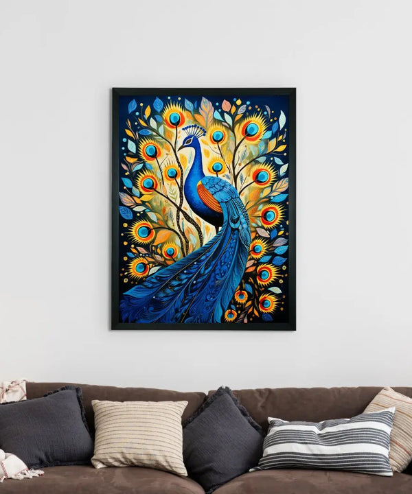 Sowpeace Aura: Embrace Peacock's Harmony – Premium Handcrafted Canvas Art for Modern and Elegant Home Decoration — image 2