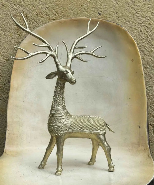 Unique Brass Dhokra Deer Pair Decor — image 5
