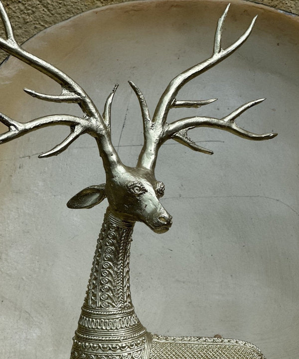 Unique Brass Dhokra Deer Pair Decor — image 3