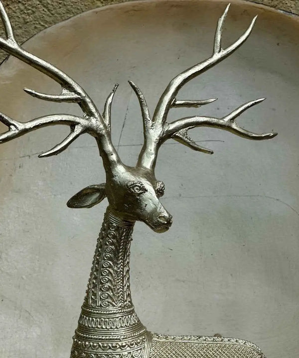 Unique Brass Dhokra Deer Pair Decor — image 3