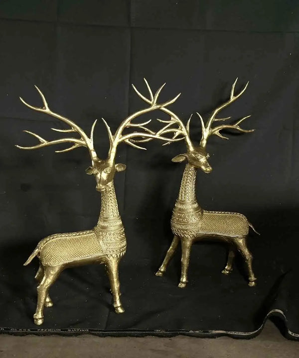 Unique Brass Dhokra Deer Pair Decor — image 2