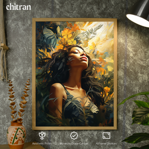 Sowpeace Serenity: Handcrafted Sunlit Forest with Radiant Girl – Premium Canvas Art for Elegant Home Decoration