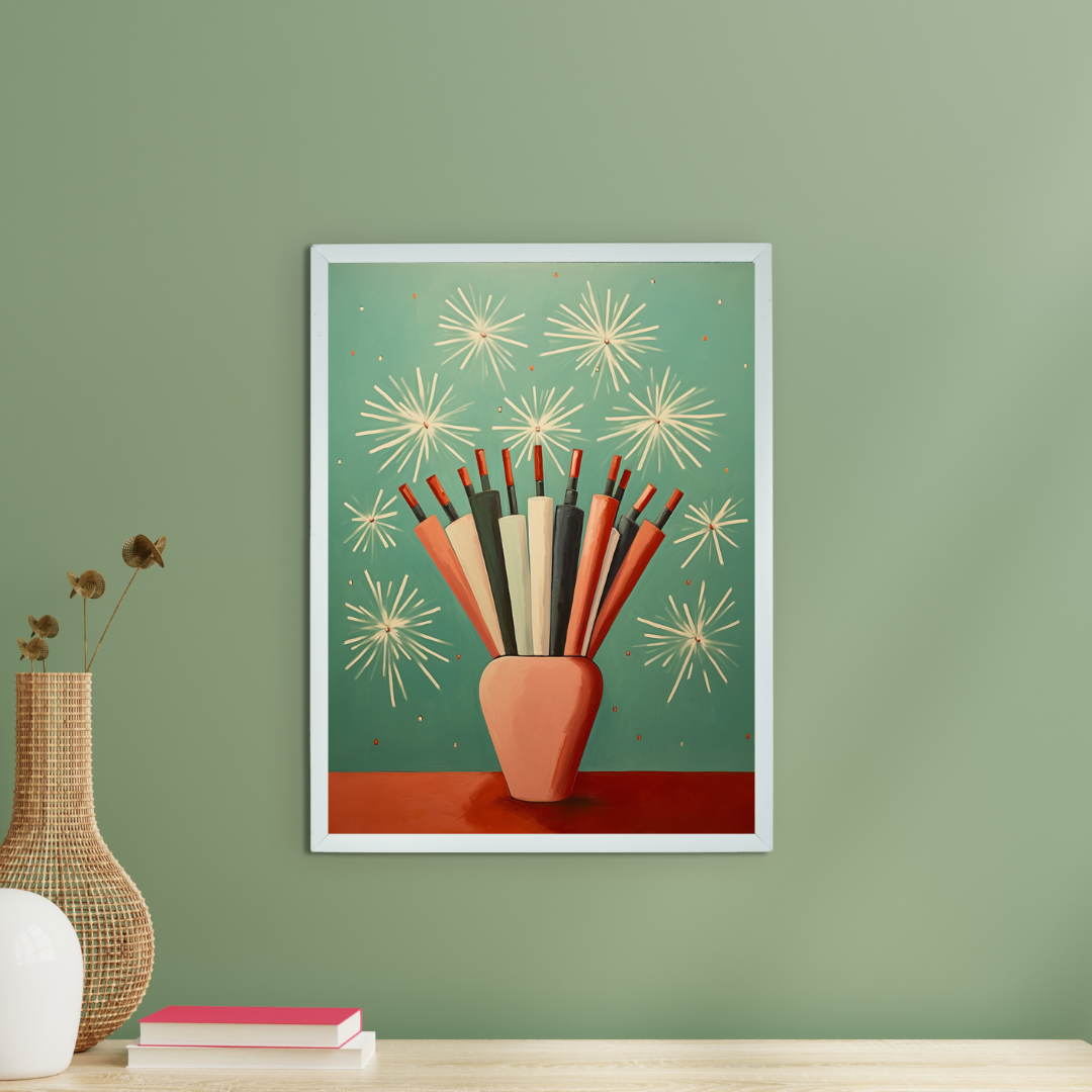 Sowpeace: Winter Festive Joy Abstracted Canvas – Premium Indian-Inspired Wall Art for Elegant Holiday Interiors