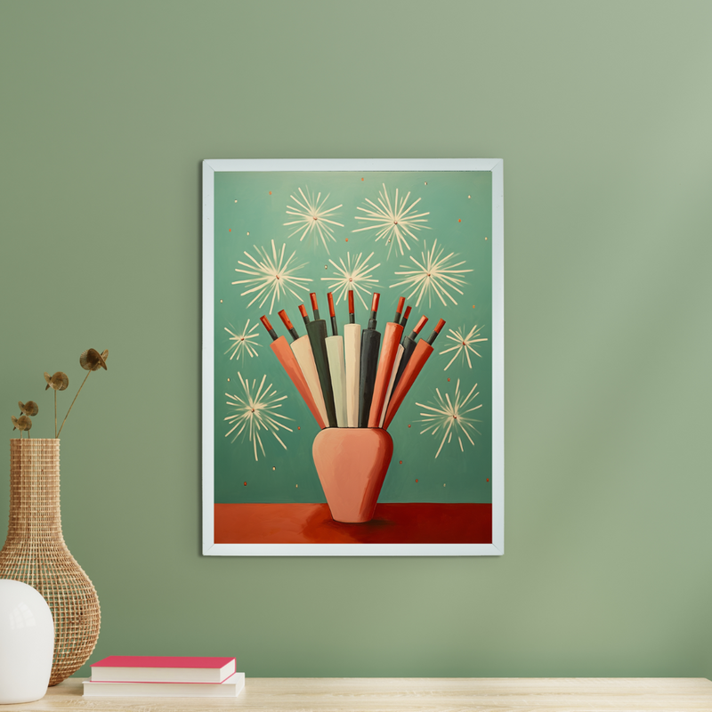 Sowpeace: Winter Festive Joy Abstracted Canvas – Premium Indian-Inspired Wall Art for Elegant Holiday Interiors – view 1