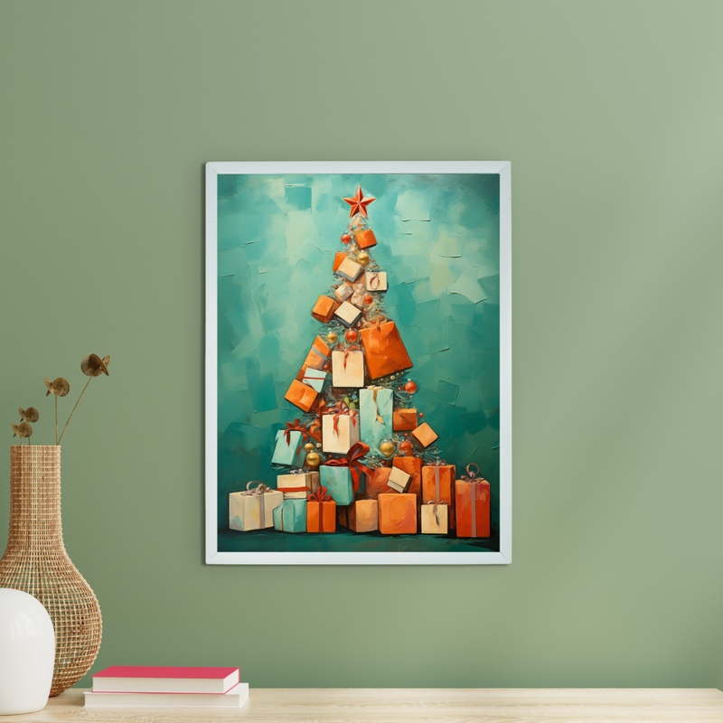 Merry & Bright: Premium Sowpeace Xmas Canvas Wall Prints – Handcrafted Indian-Inspired Art for Elegant Festive Decor – view 1
