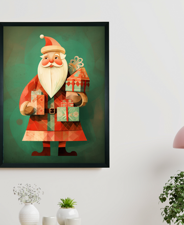 Sowpeace Santa: Premium Ho-Ho-Holiday Bliss Canvas – Handcrafted Indian-Inspired Wall Art for Festive Home Decoration — alternate view