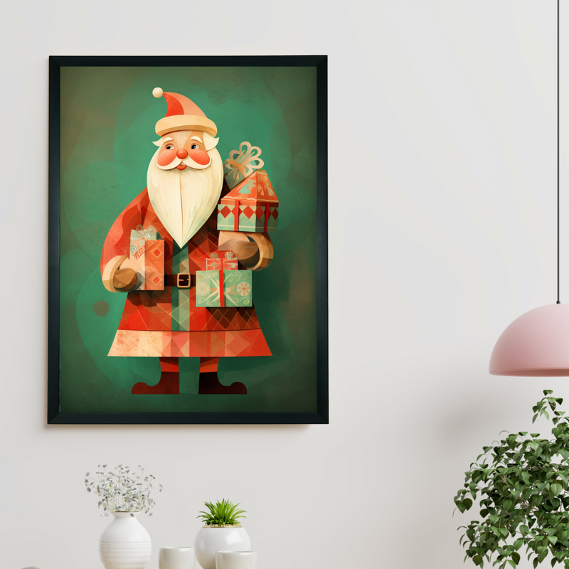 Sowpeace Santa: Premium Ho-Ho-Holiday Bliss Canvas – Handcrafted Indian-Inspired Wall Art for Festive Home Decoration – view 2