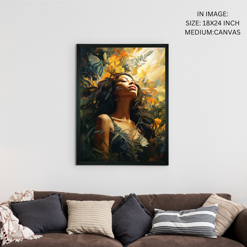 Sowpeace Serenity: Handcrafted Sunlit Forest with Radiant Girl – Premium Canvas Art for Elegant Home Decoration – view 5