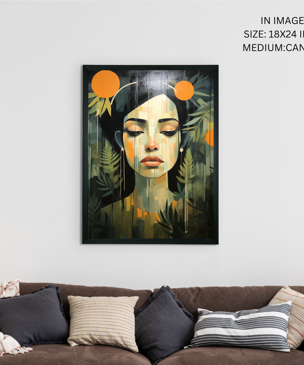 Solitude in Blooms: Sowpeace Handcrafted Canvas Art – Premium Indian-Inspired Print for Elegant and Tranquil Home Decor — image 5