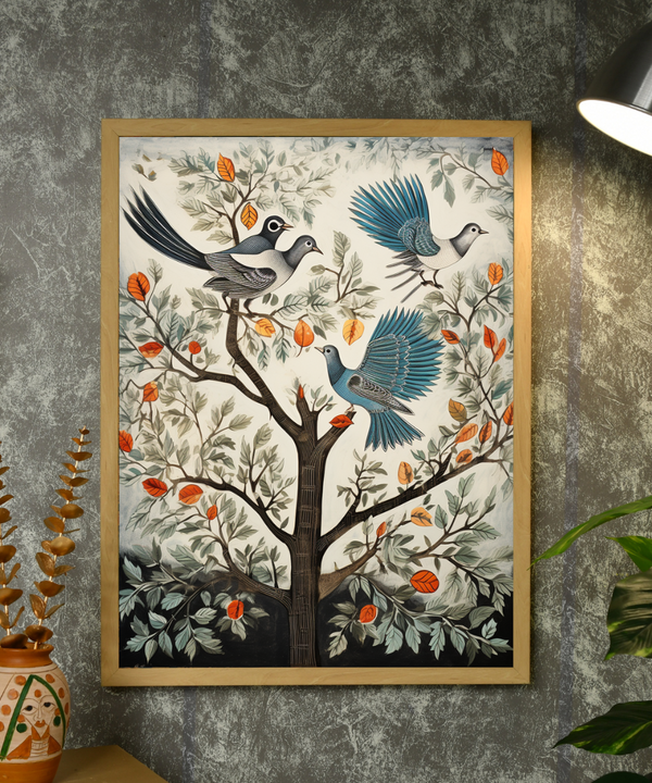 Four Feather Fantasies: Sowpeace Handcrafted Canvas Prints – Premium Indian-Inspired Art for Elegant and Artistic Interiors — image 4