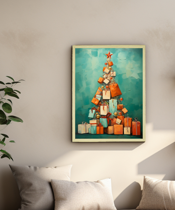 Merry & Bright: Premium Sowpeace Xmas Canvas Wall Prints – Handcrafted Indian-Inspired Art for Elegant Festive Decor — image 4