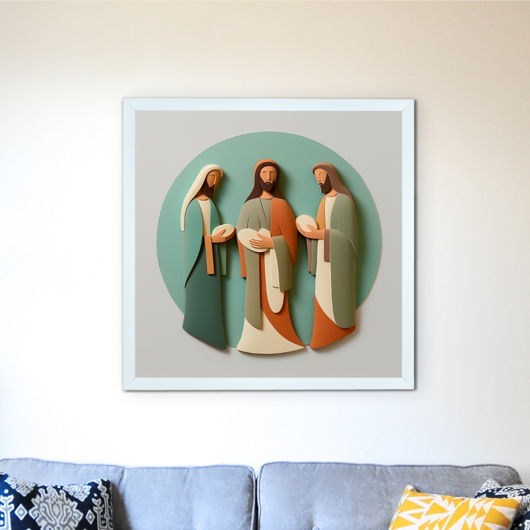 Home Blessing: Jesus' Modern Family Art – Premium Handcrafted Canvas Prints for Stylish and Faithful Home Decor by Sowpeace