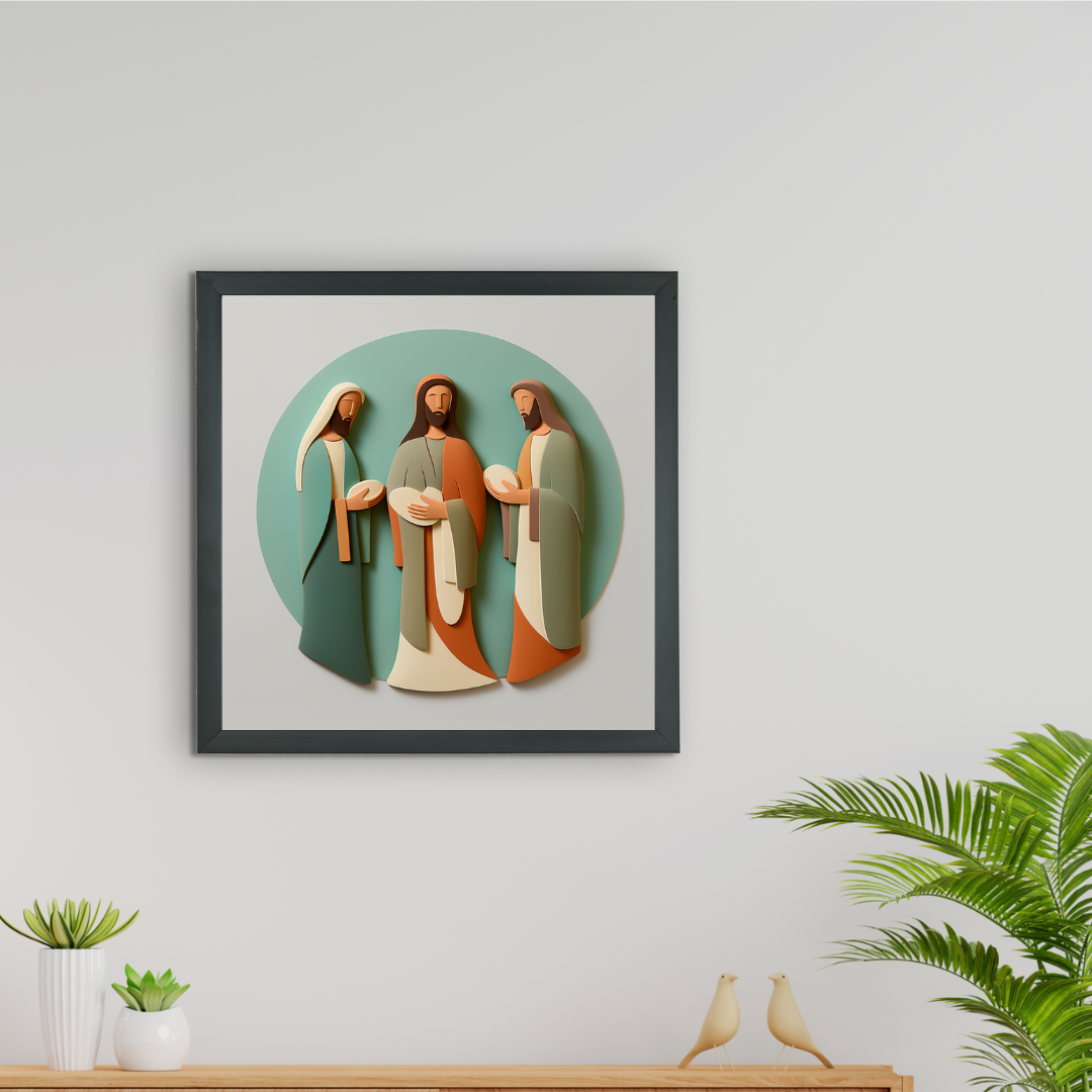 Home Blessing: Jesus' Modern Family Art – Premium Handcrafted Canvas Prints for Stylish and Faithful Home Decor by Sowpeace