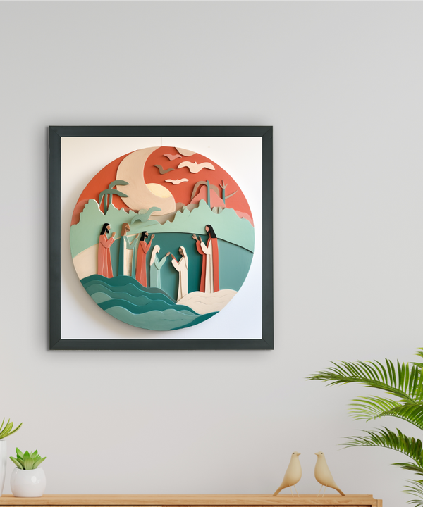 Jesus & Disciples: Sowpeace Premium Abstract Peace Canvas – Handcrafted Indian-Inspired Wall Art for Elegant Faithful Decor — image 2