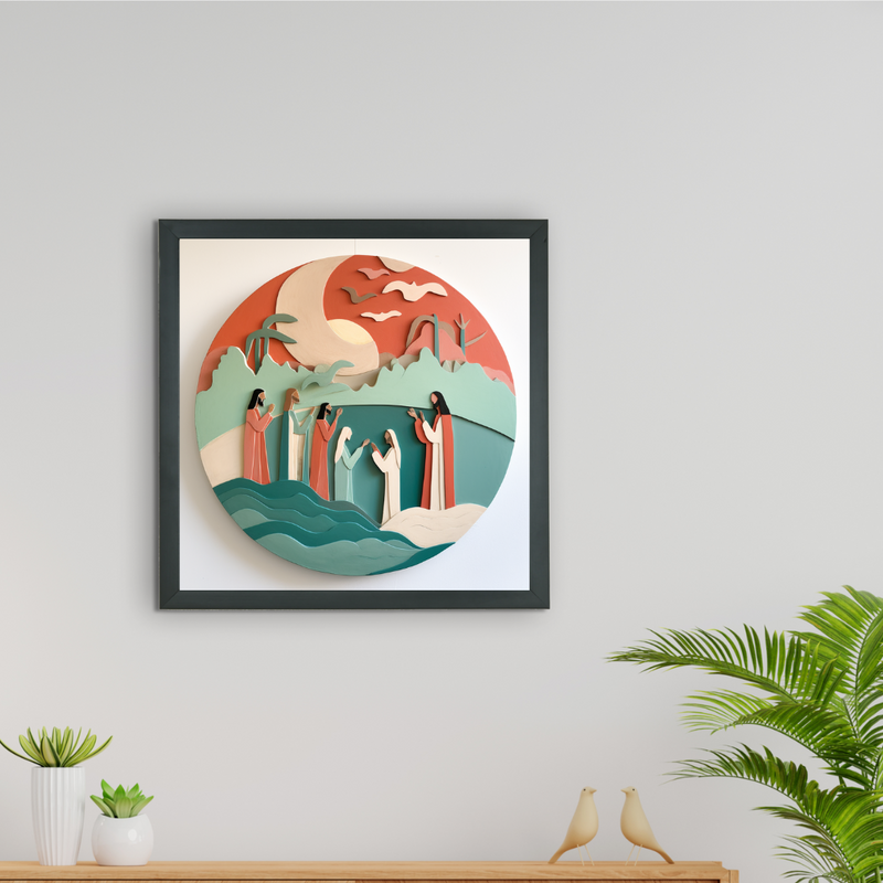 Jesus & Disciples: Sowpeace Premium Abstract Peace Canvas – Handcrafted Indian-Inspired Wall Art for Elegant Faithful Decor – view 2
