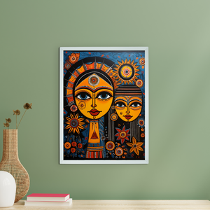 Find Your Connection: Sowpeace Handcrafted Abstract Art – Premium Indian-Inspired Canvas Print for Elegant Home Interiors