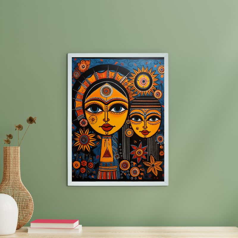 Find Your Connection: Sowpeace Handcrafted Abstract Art – Premium Indian-Inspired Canvas Print for Elegant Home Interiors – view 1