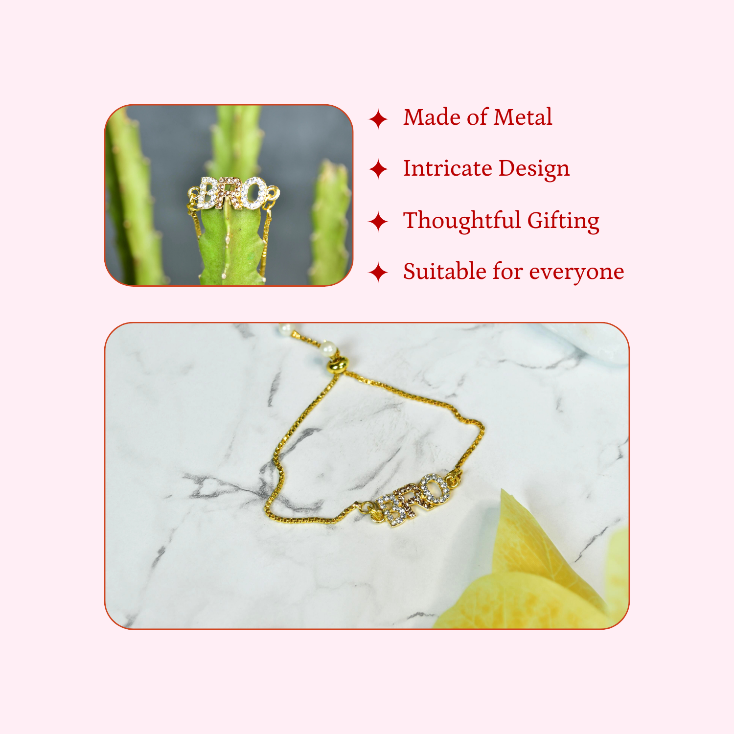 Sowpeace BRO Code Factor Bracelet | Stylish Stainless Steel One‑Size Adjustable Friendship Jewelry for Men & Women