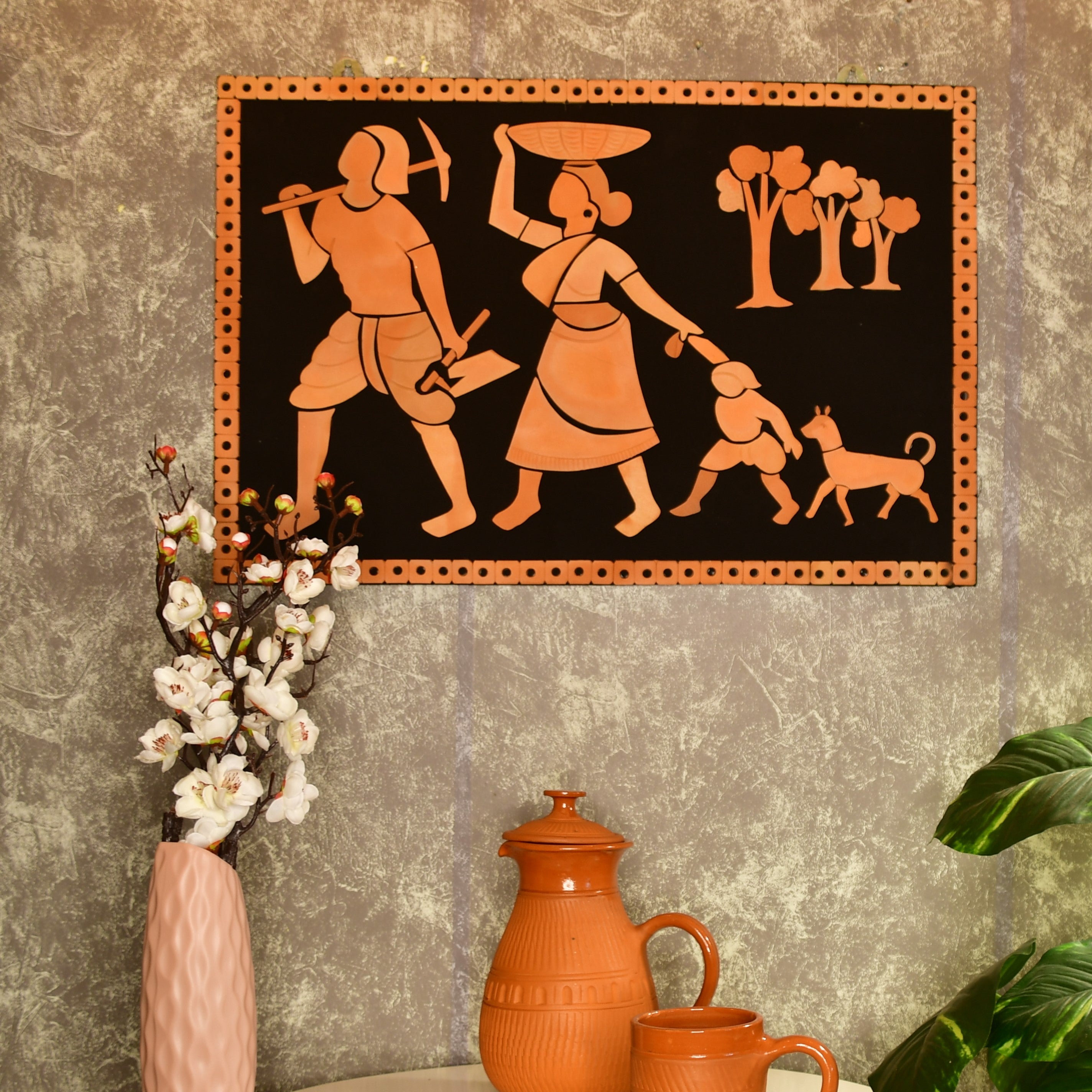 Terracotta Tribal Couple: Artisan Home Decor Statement