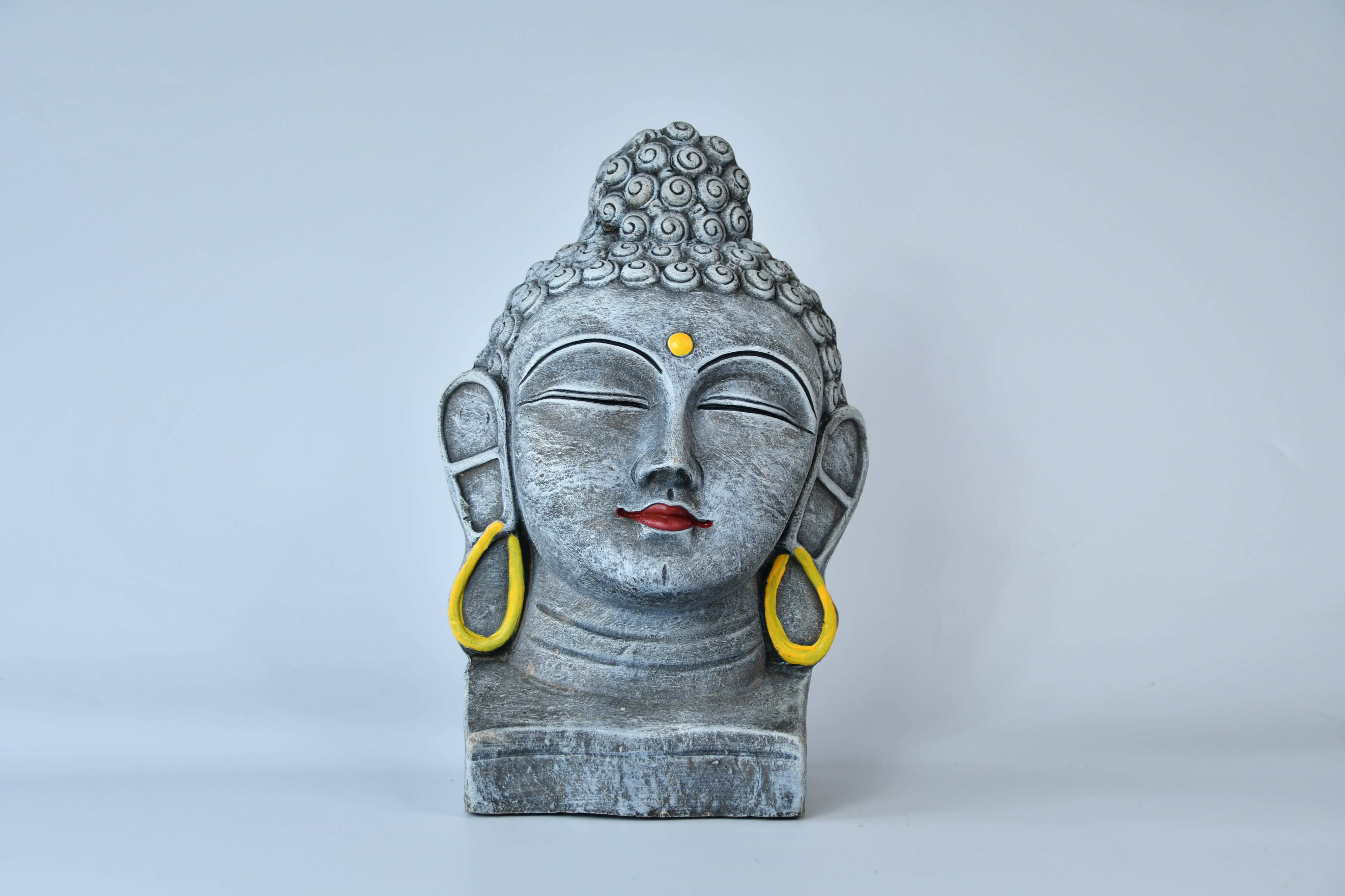 Sowpeace Large Terracotta Buddha Head: Artisan Tabletop Decor