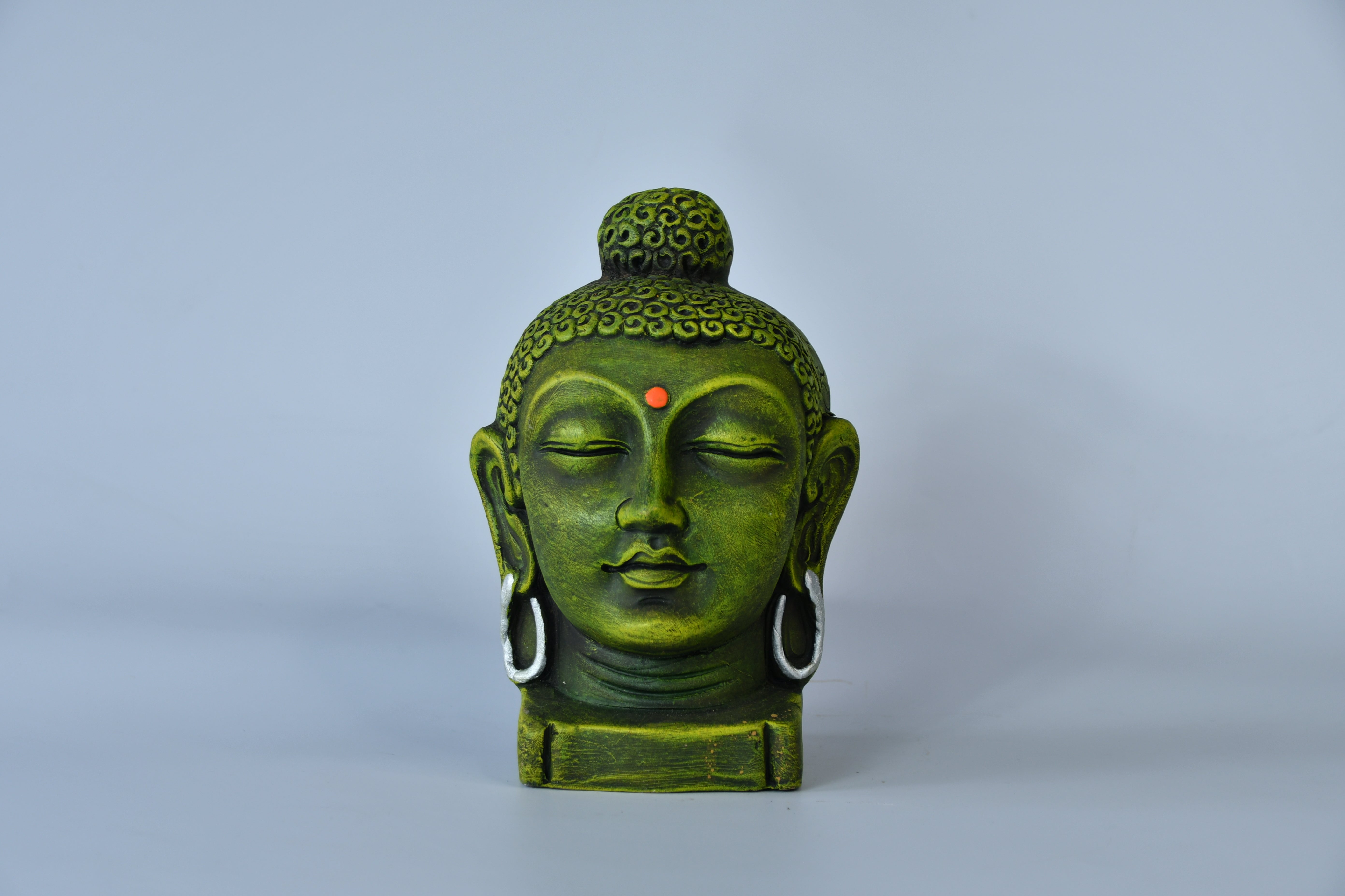 Sowpeace Large Terracotta Buddha Head: Artisan Tabletop Decor