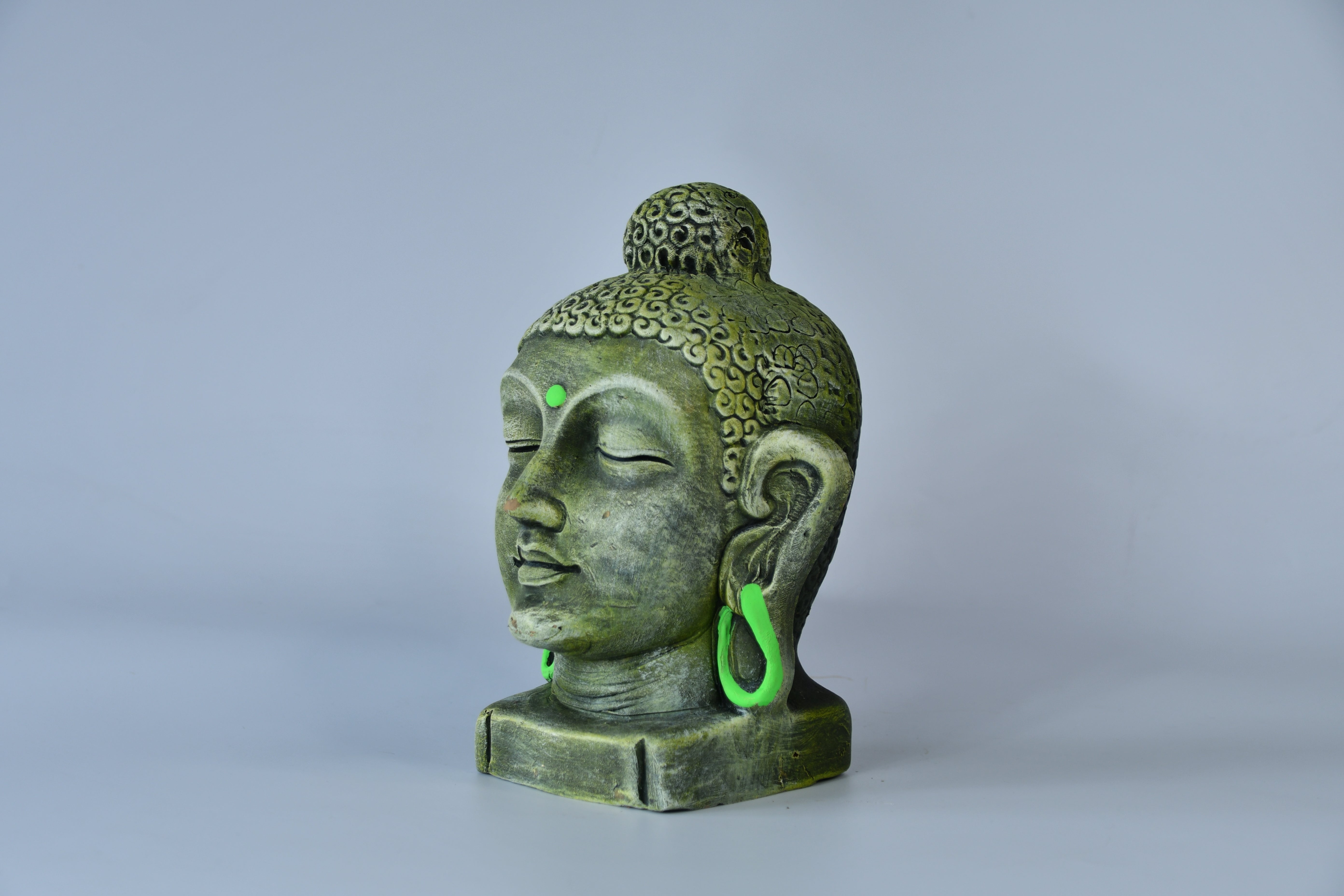 Sowpeace Large Terracotta Buddha Head: Artisan Tabletop Decor