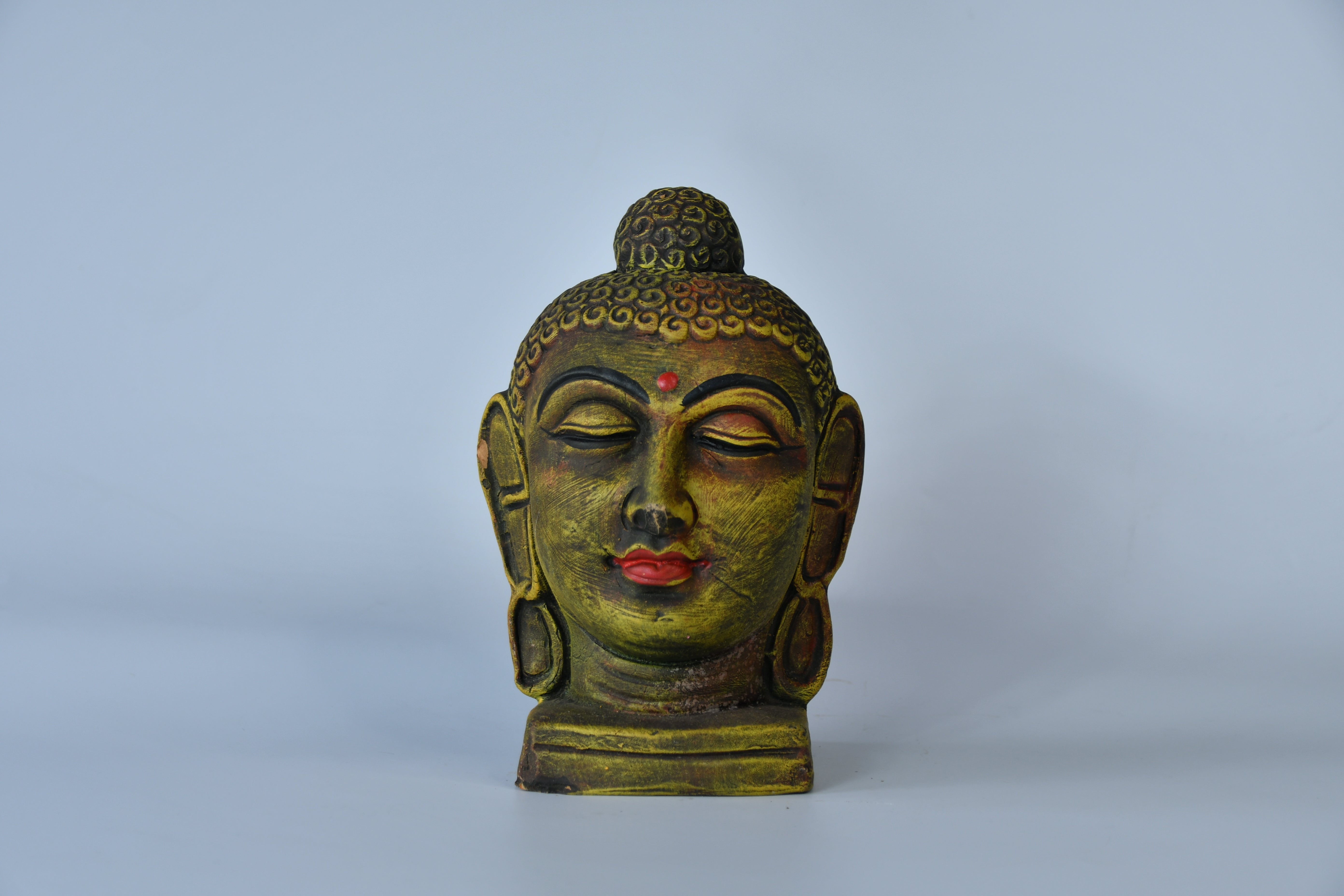 Sowpeace Large Terracotta Buddha Head: Artisan Tabletop Decor