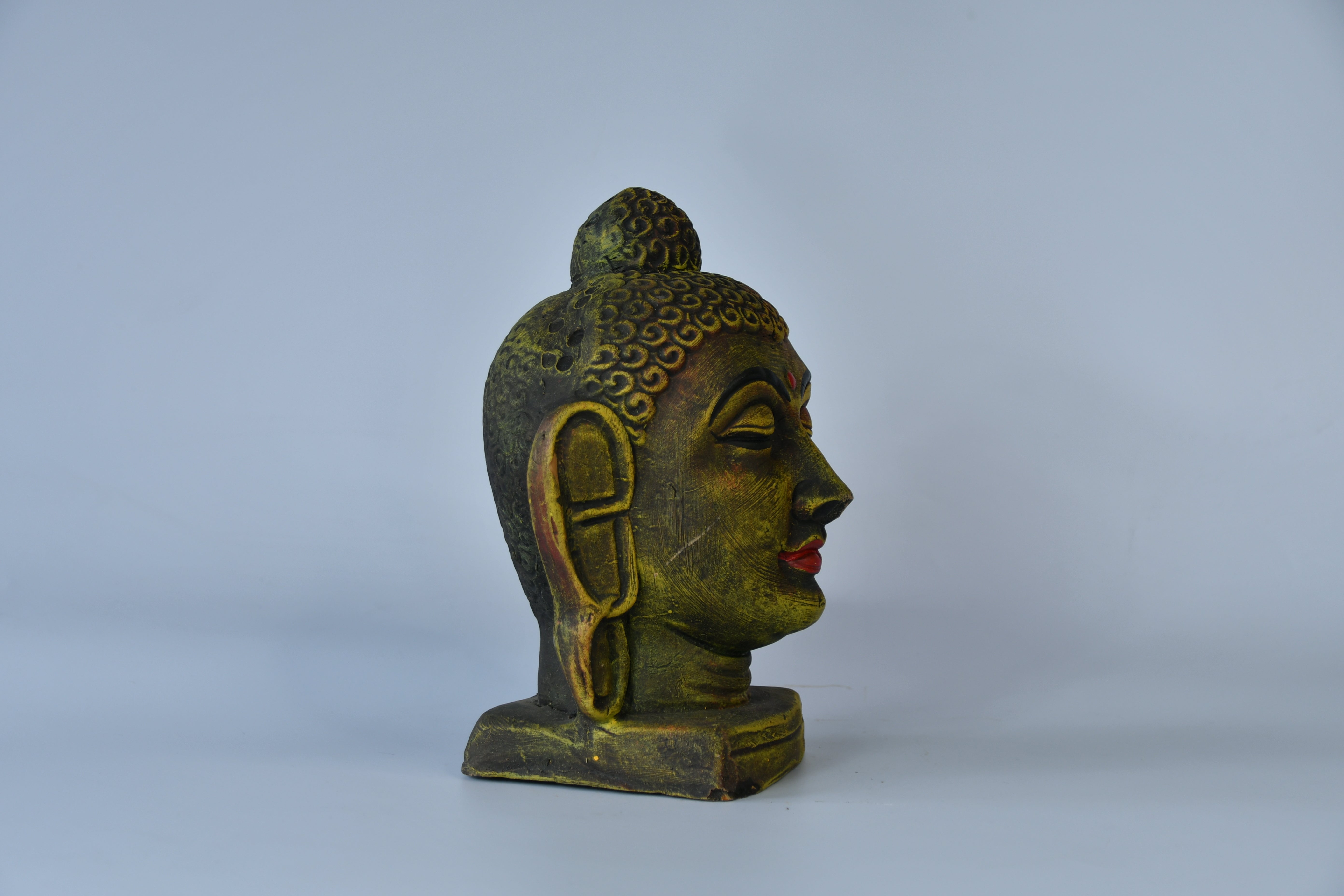 Sowpeace Large Terracotta Buddha Head: Artisan Tabletop Decor