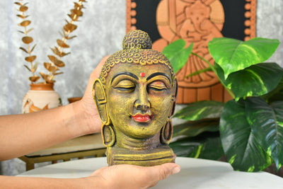 Sowpeace Large Terracotta Buddha Head: Artisan Tabletop Decor