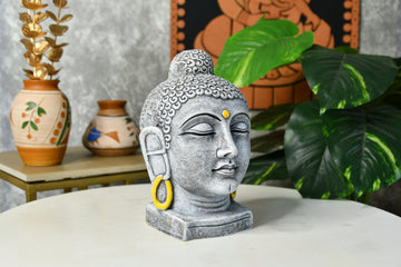 Sowpeace Large Terracotta Buddha Head: Artisan Tabletop Decor