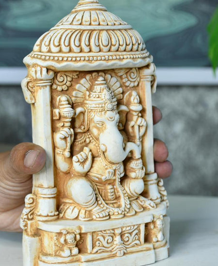 Sowpeace White Ganesh Terracotta Tabletop Art Decor