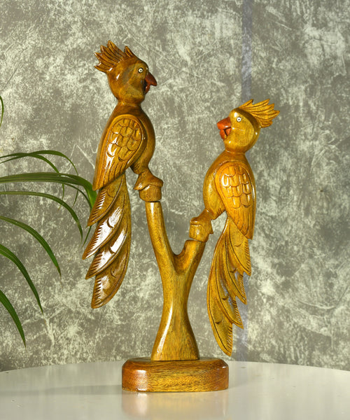 Sowpeace Hand Carved Wooden Parrot Set