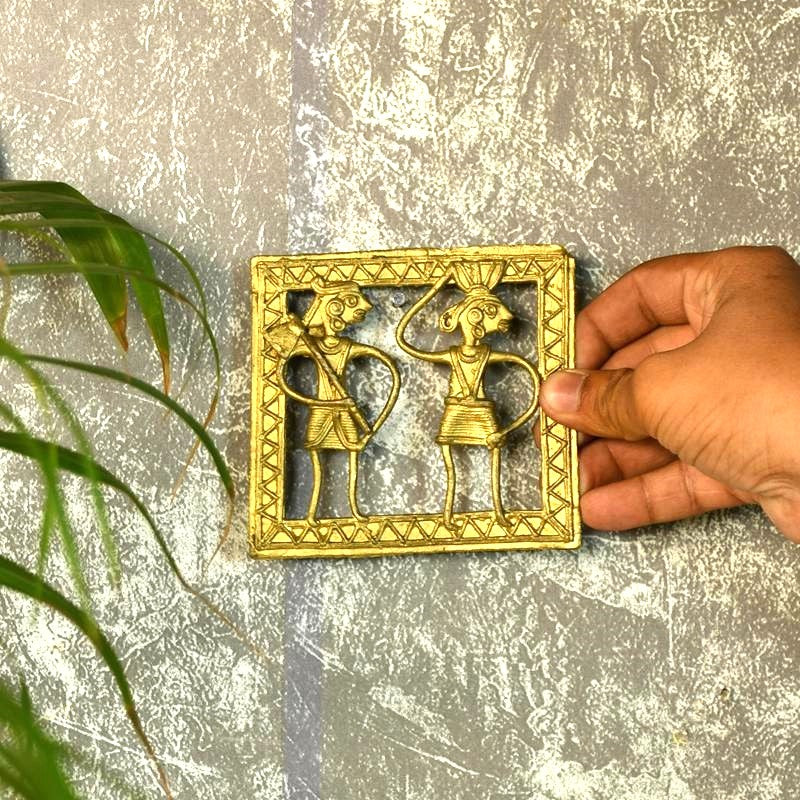 Dokra Squareplate: Artisan Brass Tabletop Elegance – view 6