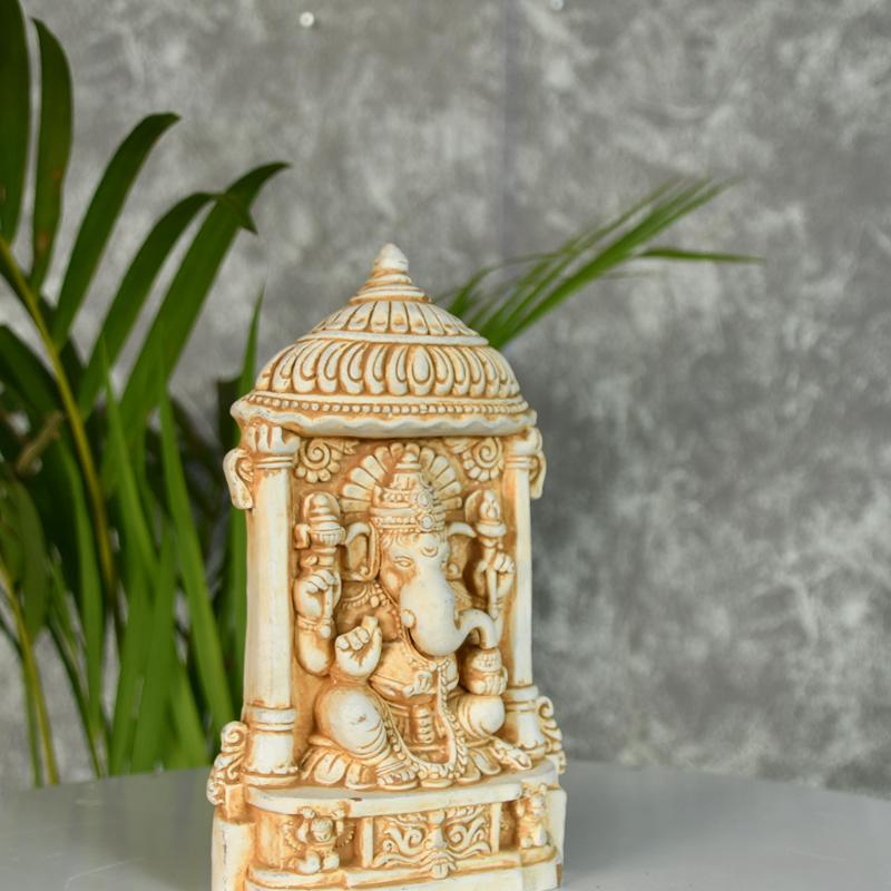 Sowpeace White Ganesh Terracotta Tabletop Art Decor – view 5