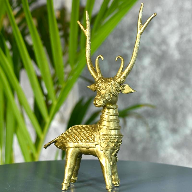 Dhokra Deer Brass Tabletop