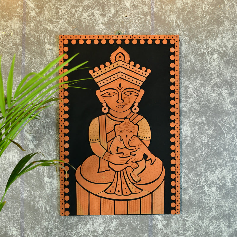 Terracotta Ganesh Janani: Artisan Wall Decor for Home Bliss – view 5