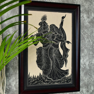 Sowpeace Hand-Carved Ceramic Radha Krishna Wall Décor