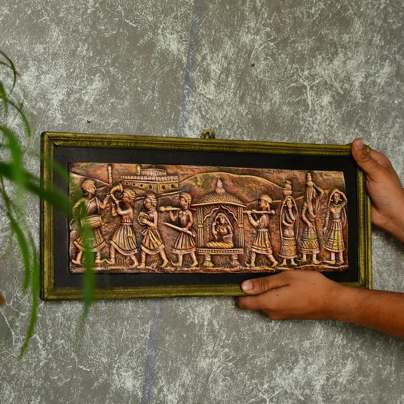 Artisan Terracotta Palki Women Wall Art: Home Decor – view 6