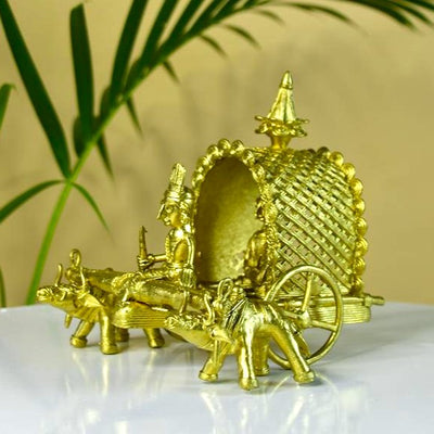 Dhokra art Brass Decor Cow Cart