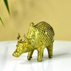 Dokra Ox: Brass Tabletop Masterpiece for Unique Home Decor - Additional View