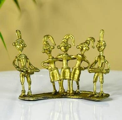 Dokra Orchestra: Brass Tabletop Masterpiece for Unique Home Decor