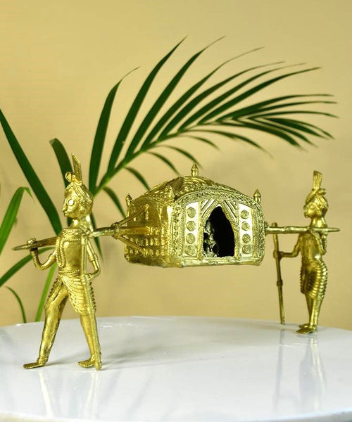 Handcrafted Brass Dhokra Palki Tabletop Decor