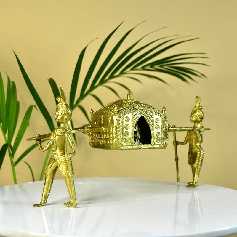 Handcrafted Brass Dhokra Palki Tabletop Decor – view 1