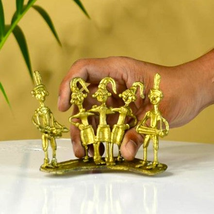 Dokra Orchestra: Brass Tabletop Masterpiece for Unique Home Decor