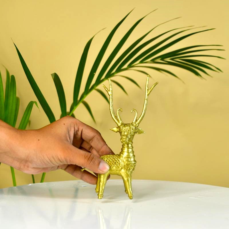 Dhokra Deer Brass Tabletop – view 6